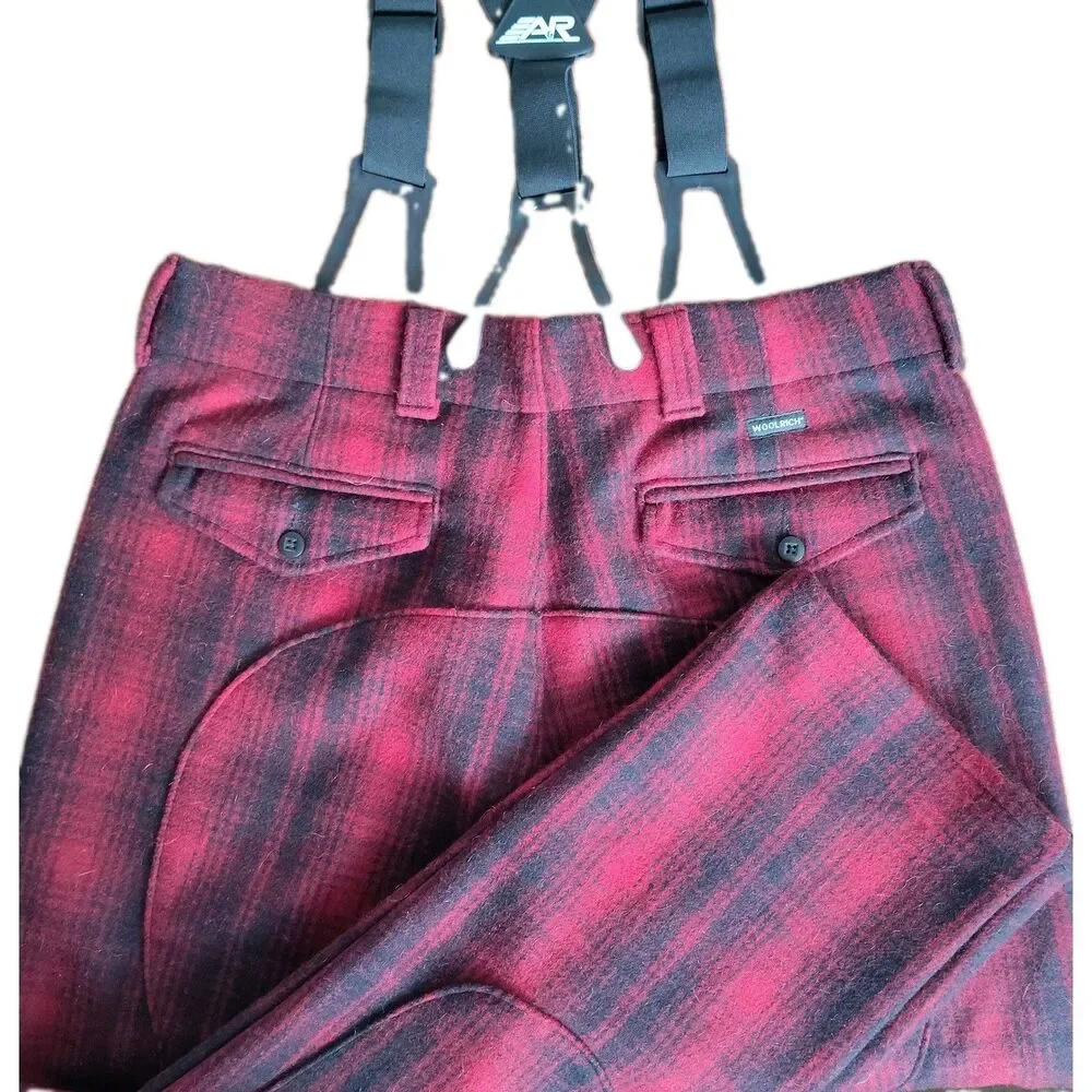 Vintage Woolrich Men's 36x32 Buffalo Plaid Wool Hunting Pants Double Knee/Seat
